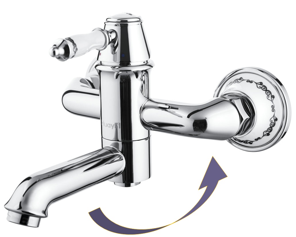 סוללה לאמבטיה בשילוב פורצלן דגם 6005 ניקל 