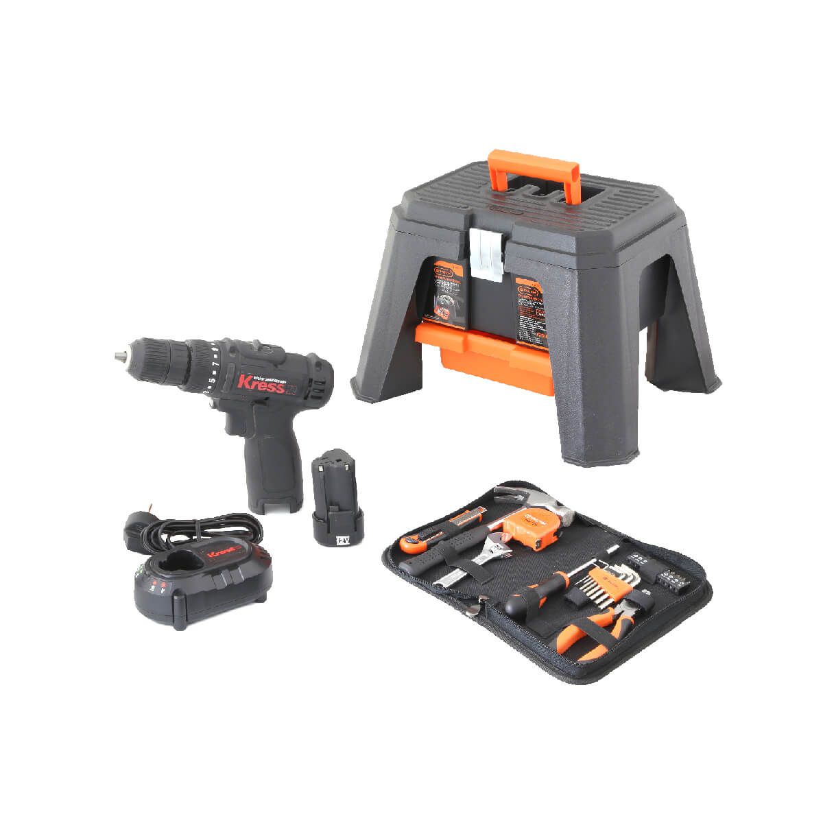 בנדל שרפרף + מברגה + ערכת 24 כלי עבודה דגם H/TO124